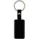 Llaveros metálicos rectangulares de aluminio anodizado en colores Label Negro