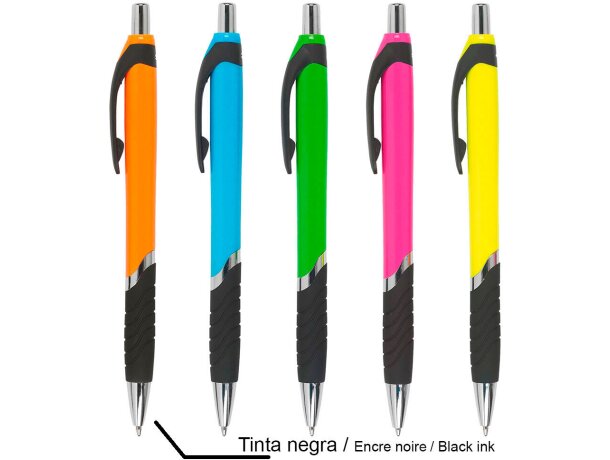 Bolígrafo con nombre variados colores plástico tinta negra Kaster