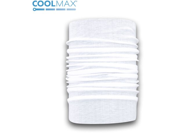 Braga cuello Bafmax Coolmax blanca con logo central