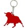 Llavero con forma de toro metálico personalizado rojo