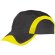 Gorras planas con bandas reflectantes de microfibra Raid Negro/amarillo