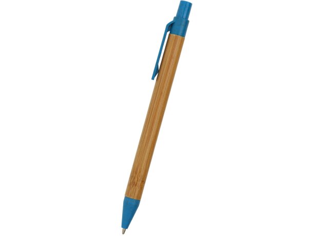 Bolígrafos ecológicos retráctil de bambú tinta azul