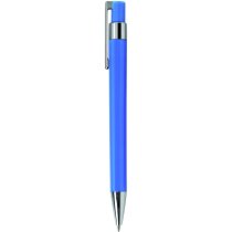 Bolígrafo en acabado metalizado con clip personalizado azul Bolígrafo en acabado metalizado con clip personalizado azul
