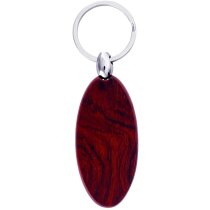 Llavero Retro Ovalado de Madera Oscura Llavero Retro Ovalado de Madera Oscura