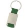 Llavero metálico rectangular con cinta a color Matt Verde