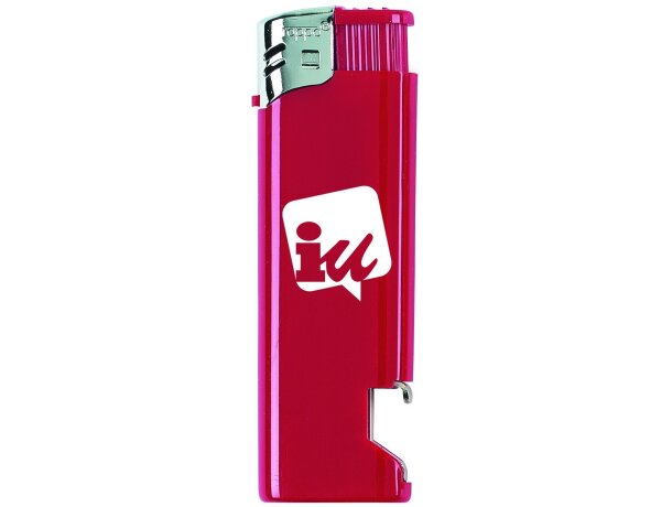 Mechero eléctrico recargable con abridor de botellas incorporado barato rojo
