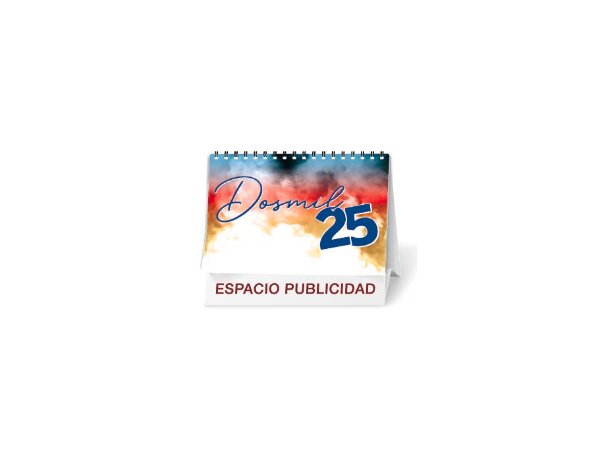 Calendario sobremesa con logo papel brillo detalle 1