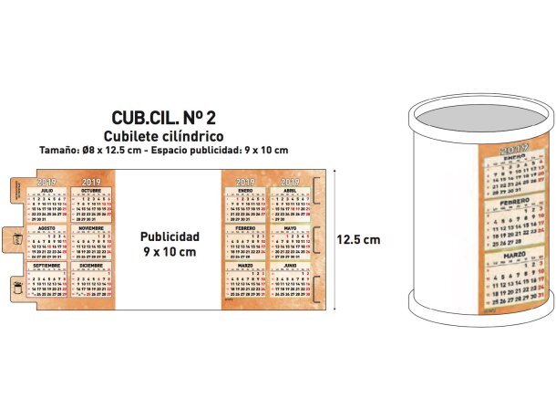 Calendario de Sobremesa con forma de cubilite personalizado