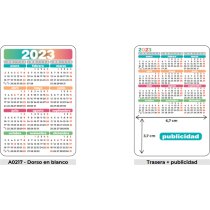 Calendario de bolsillo para regalo motivos estandares cartulina plastificada