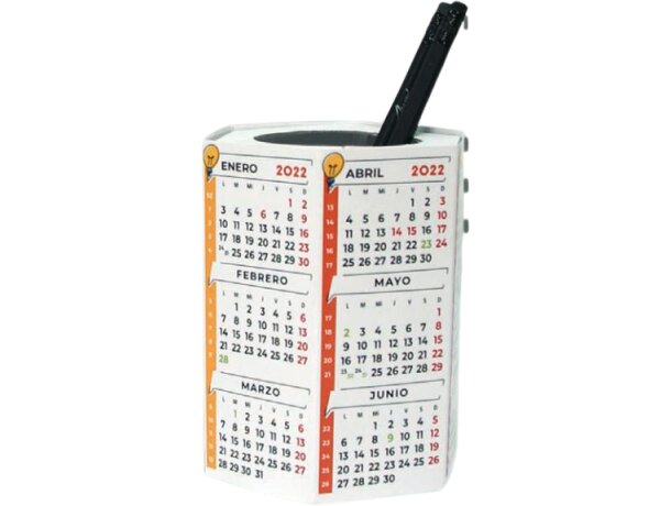 Botes calendario de mesa con forma exagonal automontable personalizado