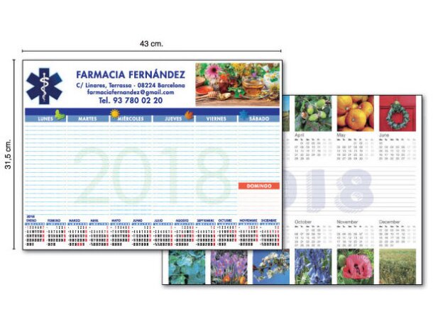 Calendario de pared tipo poster con foto