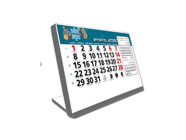 Calendario de mesa con soporte de plástico motivos estandar de sobremesa