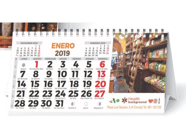 Calendario De Mesa Wire-o 7 Hojas Con Foto con foto