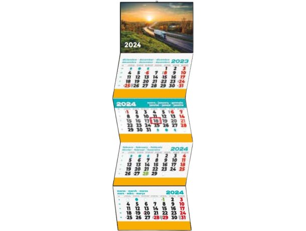 Calendario de pared especial con faldilla 4 meses vista