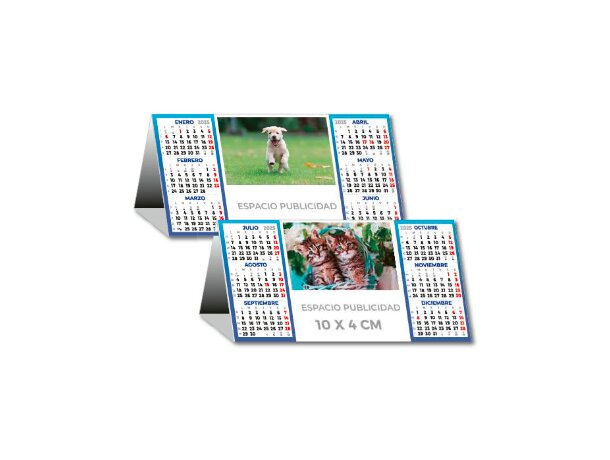 Calendario sobremesa con logo semestral plastificado brillo detalle 6