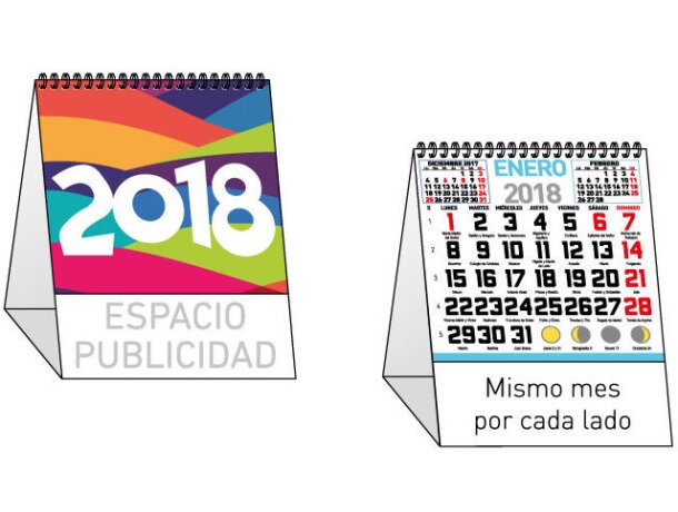 Calendario grabado de sobremesa mini 9 hojas personalizados