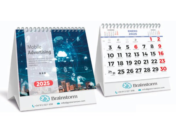 Calendarios sobremesas personalizados en papel estucado brillo detalle 1