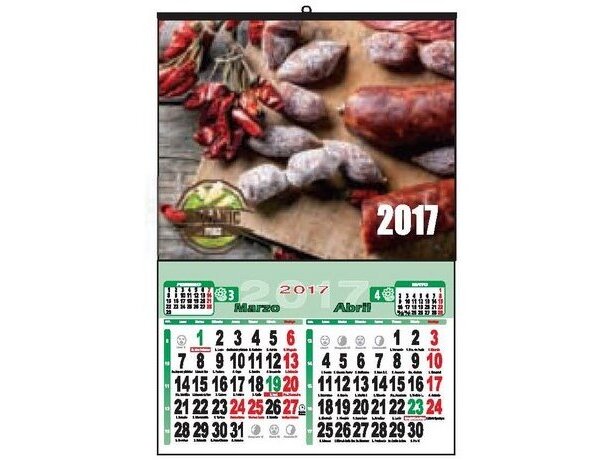 Calendario de pared con faldilla personalizado