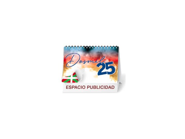 Calendario sobremesa con logo papel brillo detalle 4