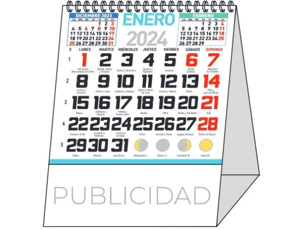 Calendario pequeño de sobremesa 14 hojas detalle 1