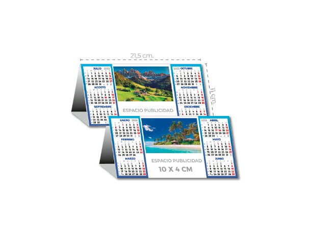 Calendario sobremesa con logo semestral plastificado brillo detalle 1