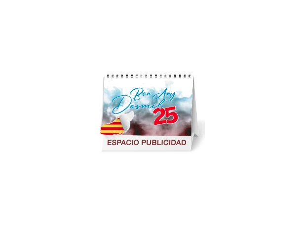 Calendario sobremesa con logo papel brillo detalle 5