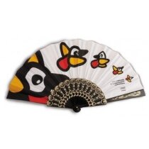 Abanico con varilla decorada en oro personalizado Abanico con varilla decorada en oro personalizado