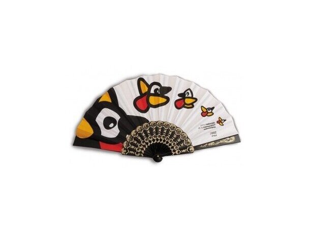 Abanico con varilla decorada en oro personalizado Abanico con varilla decorada en oro personalizado