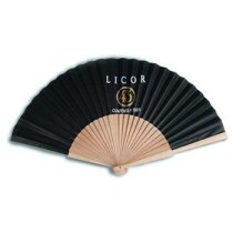 Abanico con varillas de madera color crudo personalizado Abanico con varillas de madera color crudo personalizado