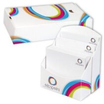 Cubeta notas adhesivas personalizada cartón reciclado 400 hojas 9,5x9,5cm