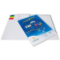 Libreta A5 con espiral y notas adhesivas colores