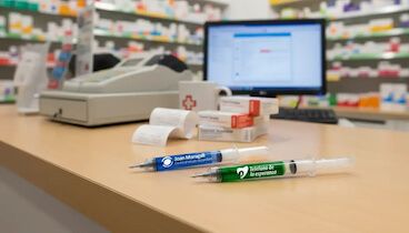 Bolígrafo jeringuilla con líquido Medic