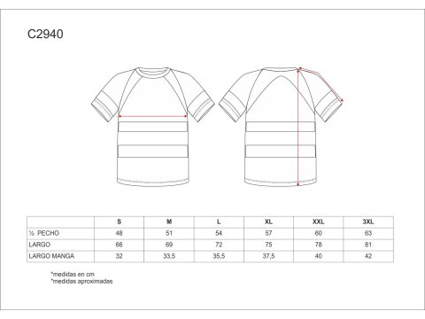 Tabla medidas del producto 81646