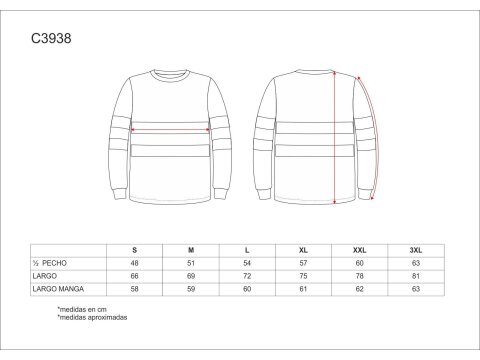 Tabla medidas del producto 81522