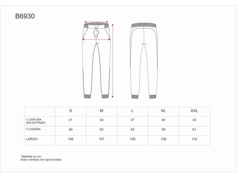 Tabla medidas del producto 83098