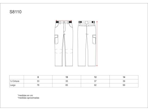 Tabla medidas del producto 81334