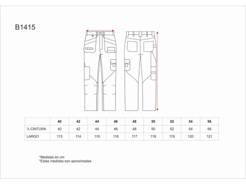 Tabla medidas del producto 81760