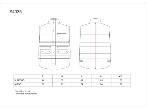 Tabla medidas del producto 81615