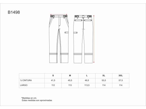 Tabla medidas del producto 81692