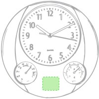 Area marcaje Centrado en al zona inferior entre los dos esferas