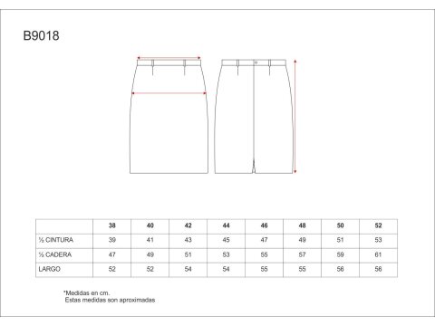 Tabla medidas del producto 65129