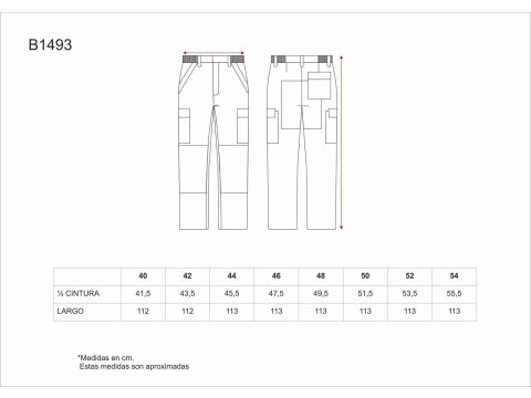 Tabla medidas del producto 81690