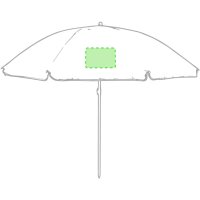 Area marcaje En uno de los paneles de la sombrilla