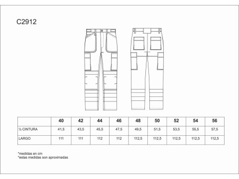 Tabla medidas del producto 81649