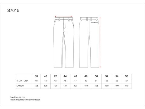 Tabla medidas del producto 81764