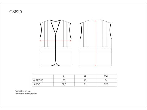 Tabla medidas del producto 81643