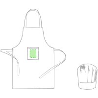 Area marcaje En el bolsillo del delantal