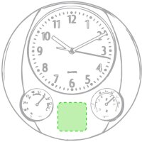 Area marcaje Centrado en al zona inferior entre los dos esferas