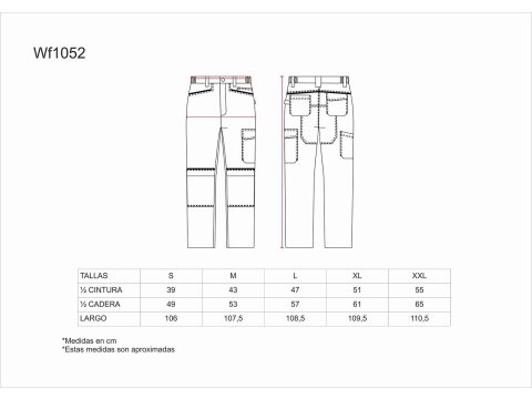 Tabla medidas del producto 81516