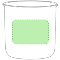 Area marcaje Centrado en el frente de la taza